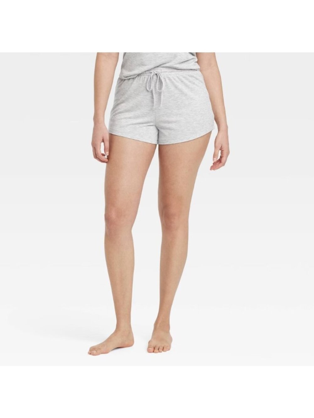 Auden Pajama Short Womens XXL Grey  Midweight Knit Elastic Waistband Solid